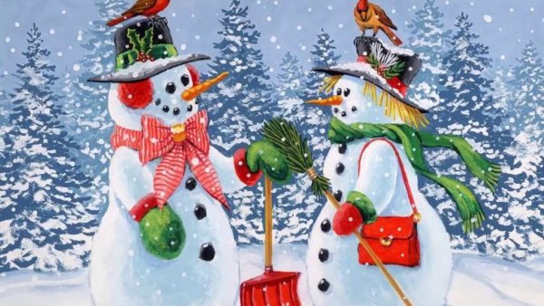 Новогодний Снеговик