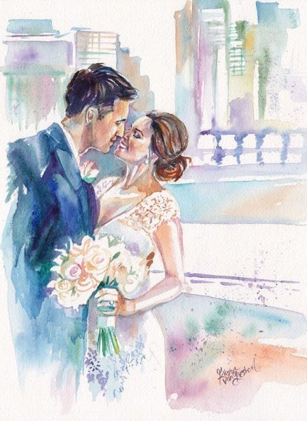 Невеста акварель