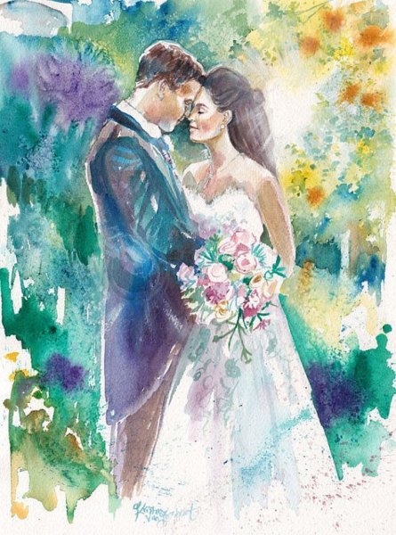 Жених и невеста картина