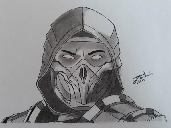 Скорпион мортал комбат 11 карандашом