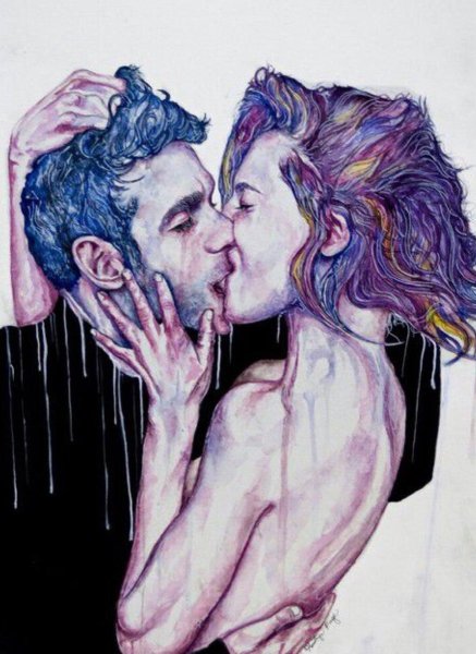 Мужчина и женщина акварель