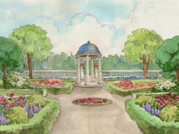 Рисуем парки скверы и сады