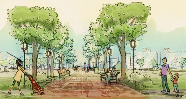 Природа и архитектура рисунок