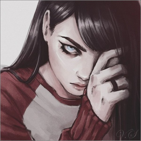 Брюнетка арт