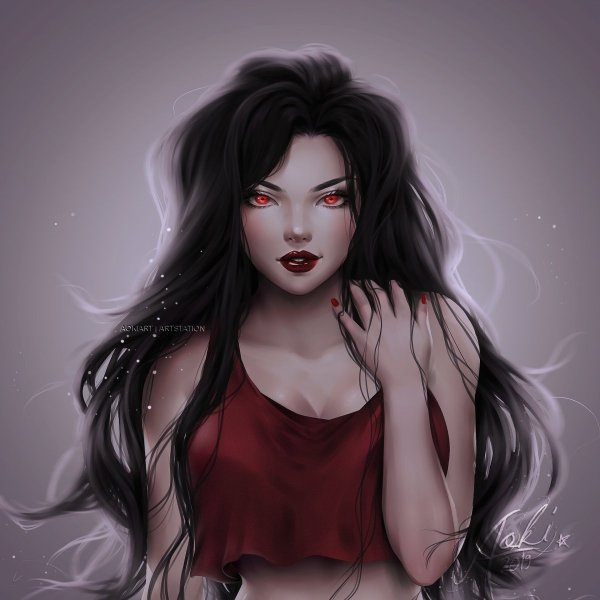 Девушка с красными волосами арт