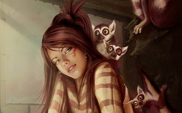 Брюнетка с черными глазами арт