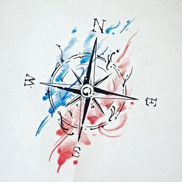 Татуировка компас треш полька