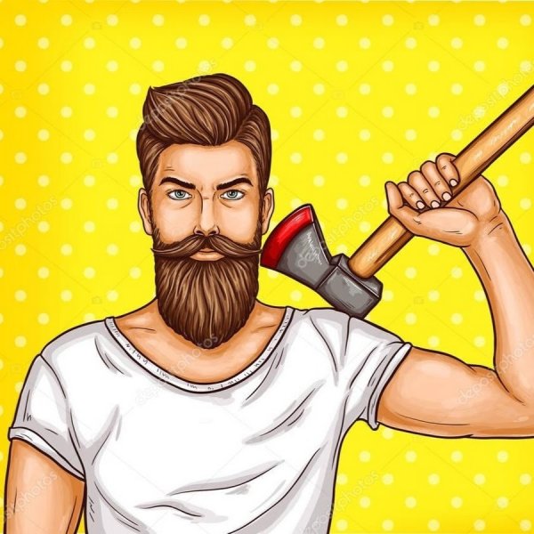 Поп арт мужчина с бородой