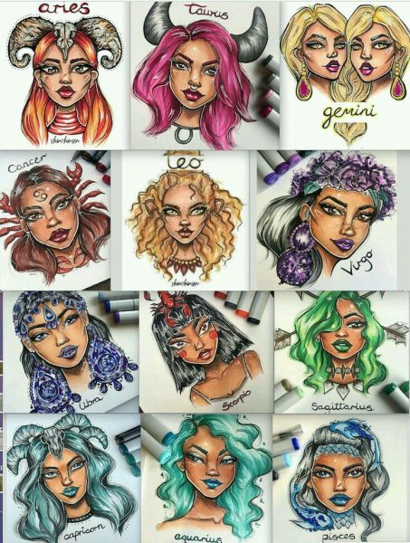 Знаки зодиака рисунки девочки