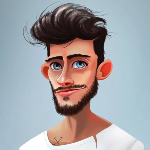 Мультяшное лицо с бородой