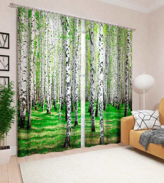 Шторы Березовая роща в леомакс