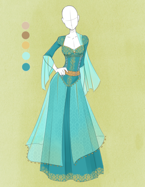 Средневековые платья принцесс референс