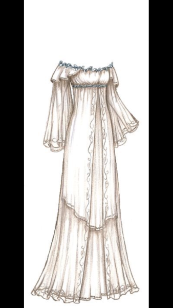 Средневековое платье рисунок