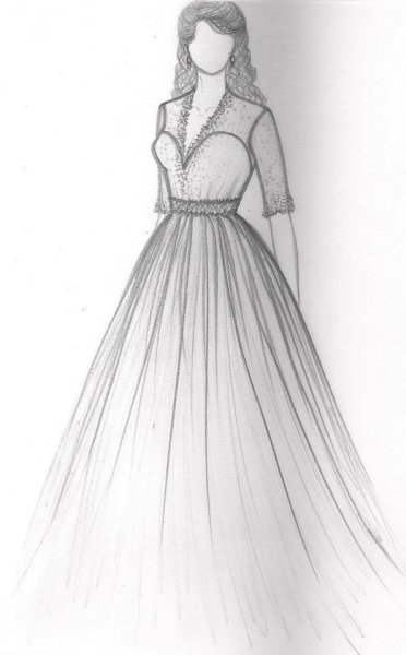 Эскизы средневековых платьев
