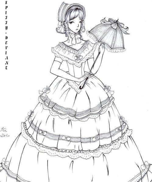 Эскизы средневековых платьев