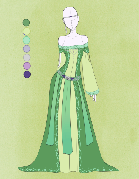 Зарисовки средневековых платьев