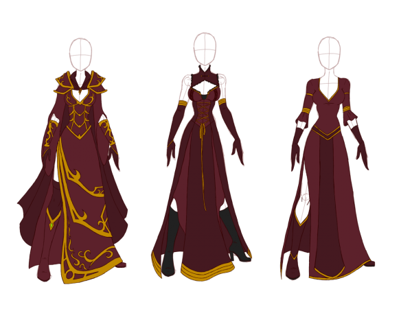 Платья средневековья карандашом