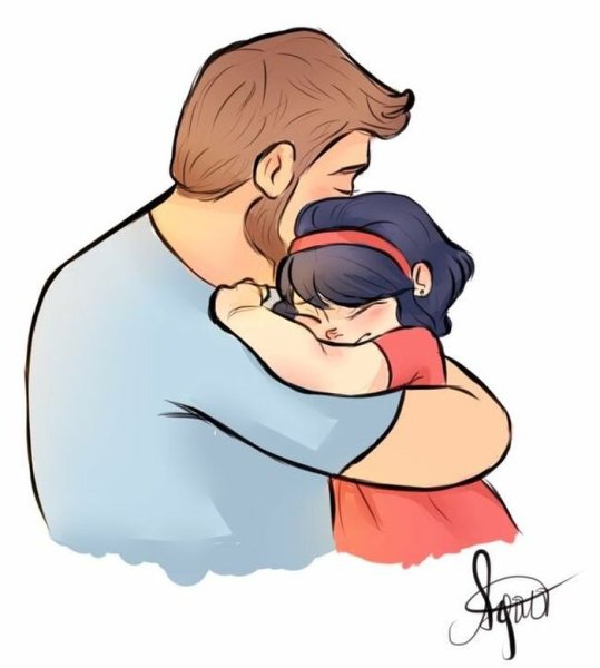 Принцесса обнимает папу