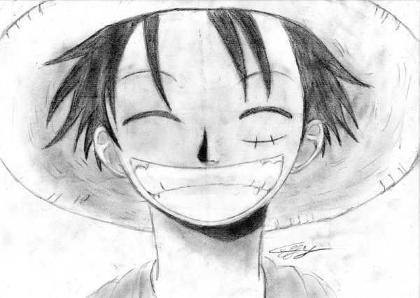 Ван Пис Луффи для срисовки
