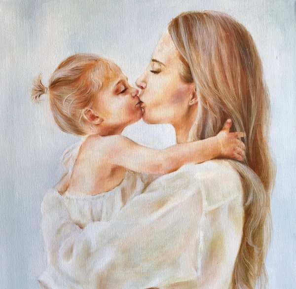 Мама и дочка рисунок