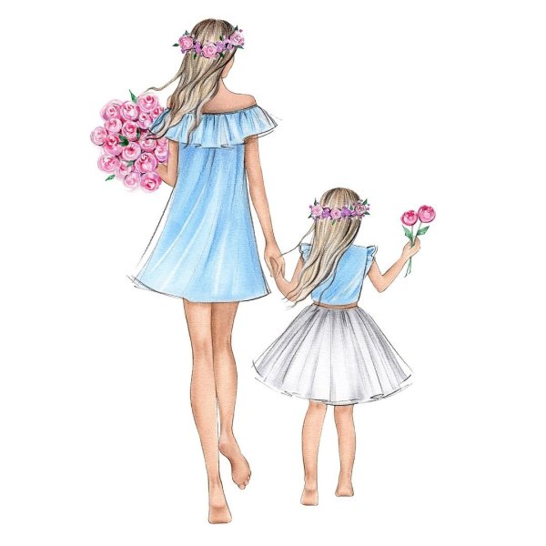 Модная девочка иллюстрация