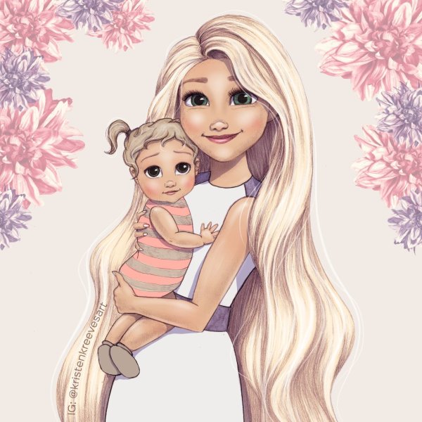 Нарисованные девушки с короной