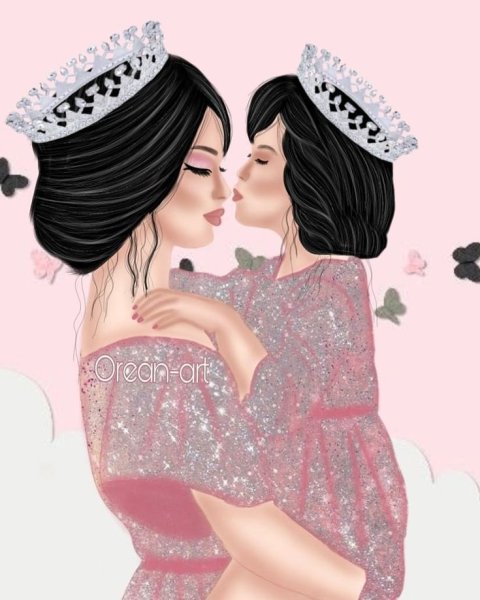 Мама с дочкой иллюстрация