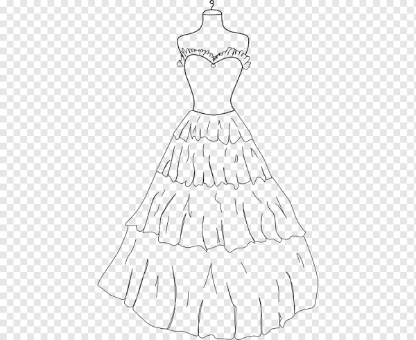 Раскраска девочка в платье