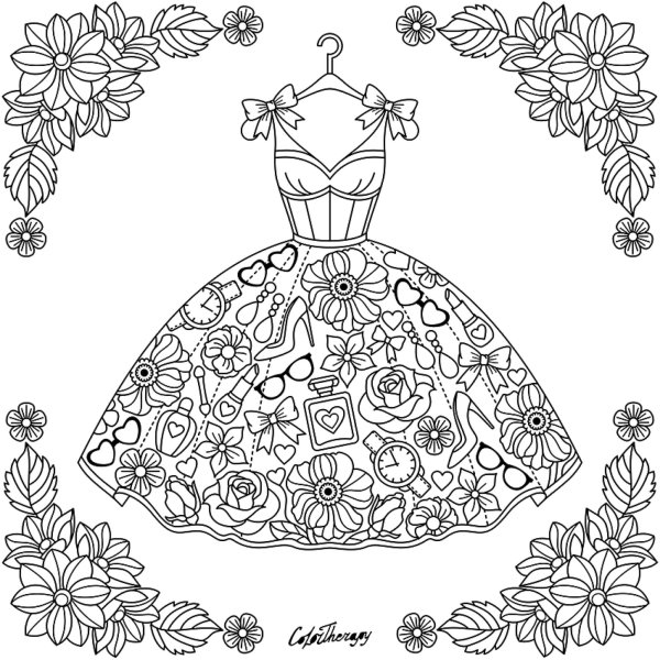 Поэтапное рисование платья