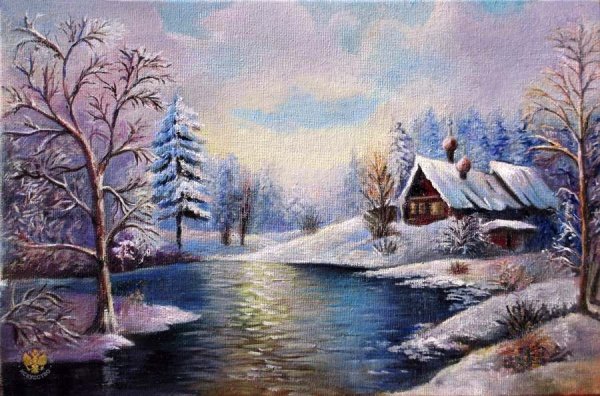 Самые красивые зимние пейзажи маслом