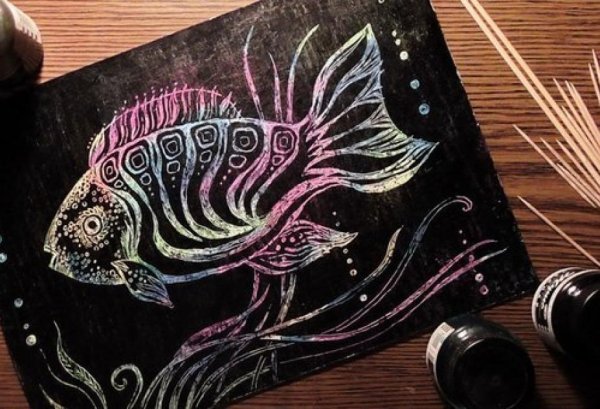 Граттаж техника рисования для детей