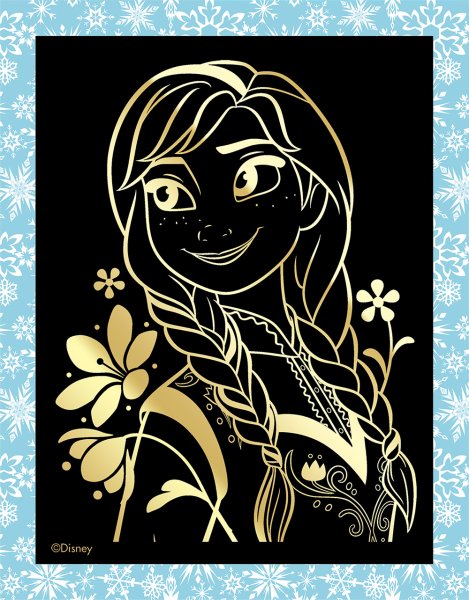 Гравюра Disney Холодное сердце большая с эффектом золота "Анна"