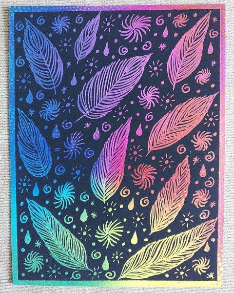 Гравюра разноцветная