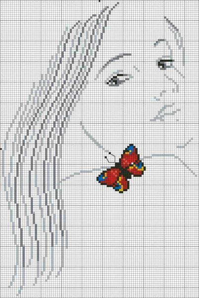 Вышивка лицо девушки