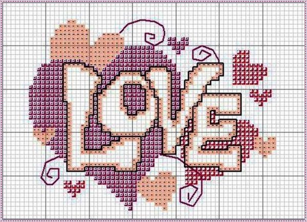 Вышивка крестом схемы любовь