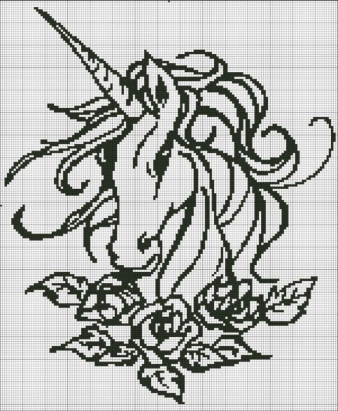 Моновышивка Единорог схема