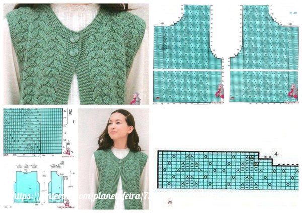 Узоры для жилетки спицами женская