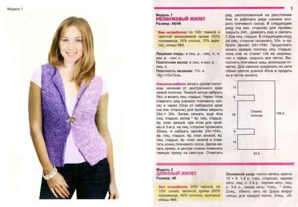 Безрукавка женская вязаная спицами схема с описанием для начинающих