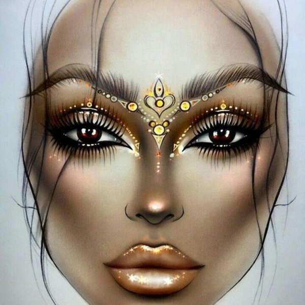 Фантазийный макияж эскиз