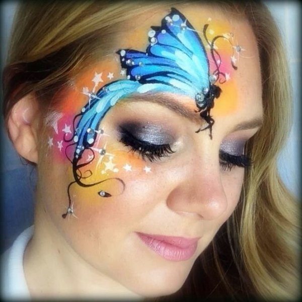 Аквагрим для взрослых бабочка