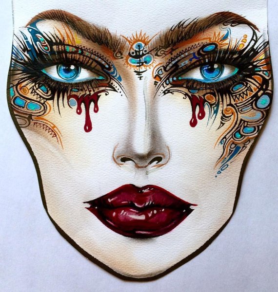 Фантазийный макияж эскиз