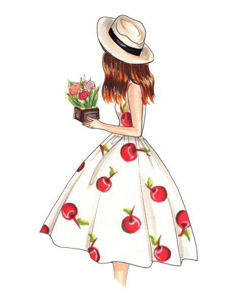 Нарисовать девушку в пышном платье