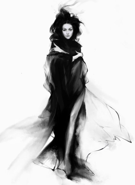 Девочка в платье рисунок