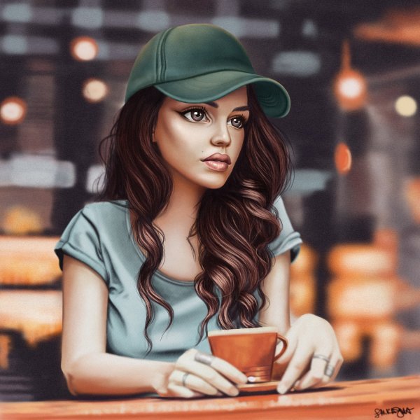 Блондинка рисунок