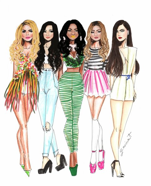 Пять нарисованных девушек