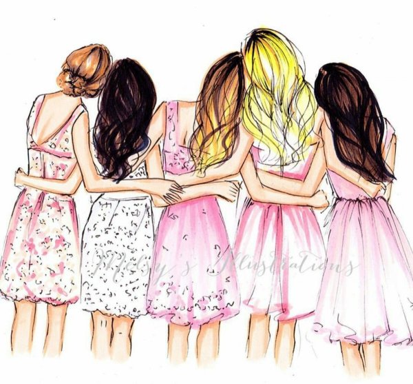 Подруги рисунок