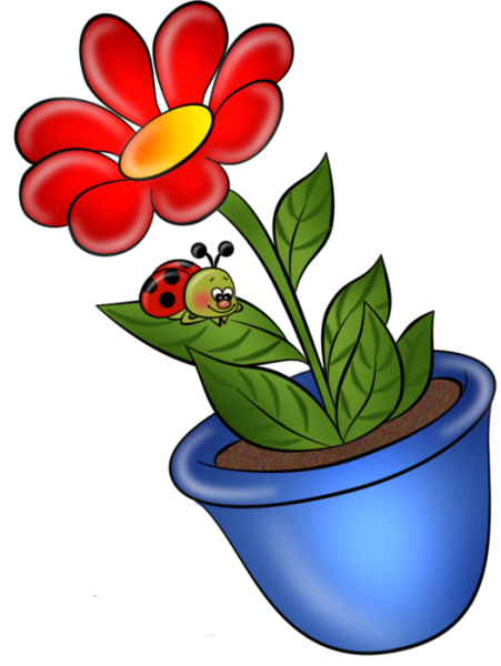 Горшок с цветами для детей