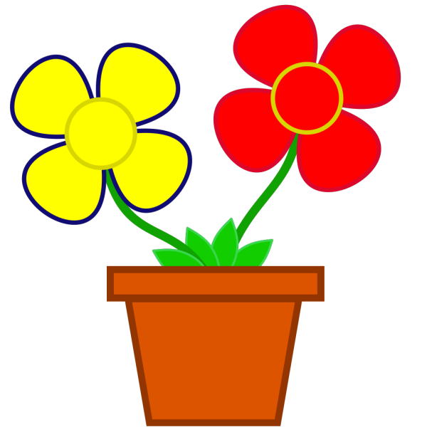 Цветочек в горшочке рисунок