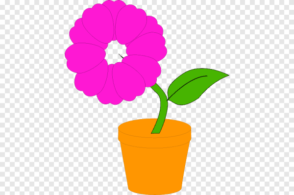 Цветок в горшке для детей