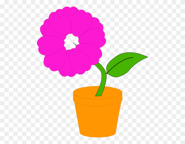 Цветок в горшке для детей